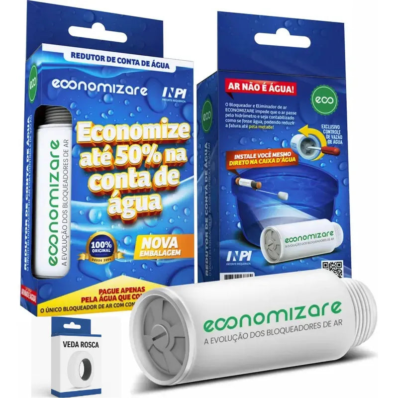 (Compre 1 Leve 2) Bloqueador De Ar Economizare - REDUZ Conta De Água 50% + Rosca de Brinde